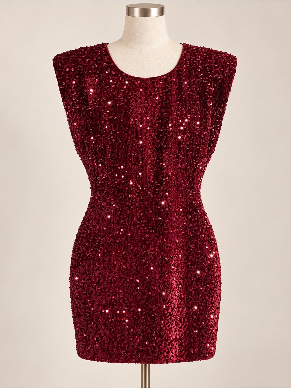 Steve Madden XS Burgundy Red Sequin Bodycon Mini Dress Party/ Holiday